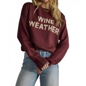 NEW PANACHE APPAREL wine weather sweater in merlot